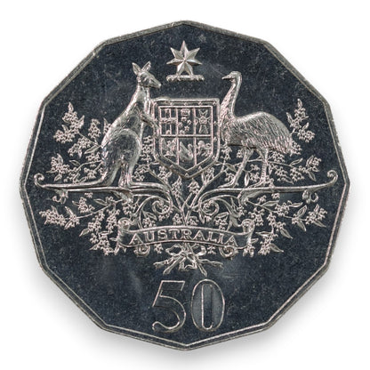2001 50c Coin - Centenary of Federation - Federal Coat of Arms - Uncirculated