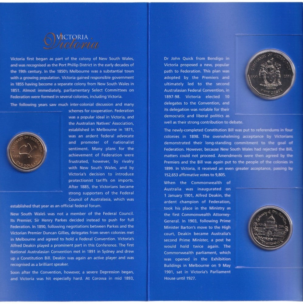 2001 Centenary of Federation State Uncirculated Coin Set - Victoria