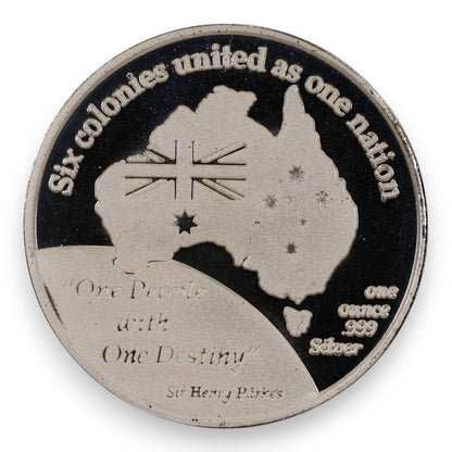 2001 1 oz Fine Silver Proof Medallion – Centenary of Federation (Sherwood Commemoratives)