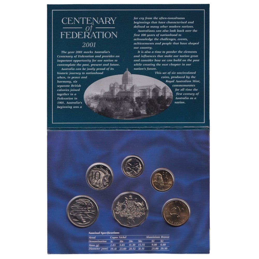 2001 Royal Australian Mint Uncirculated Coin Set - The Centenary of Federation