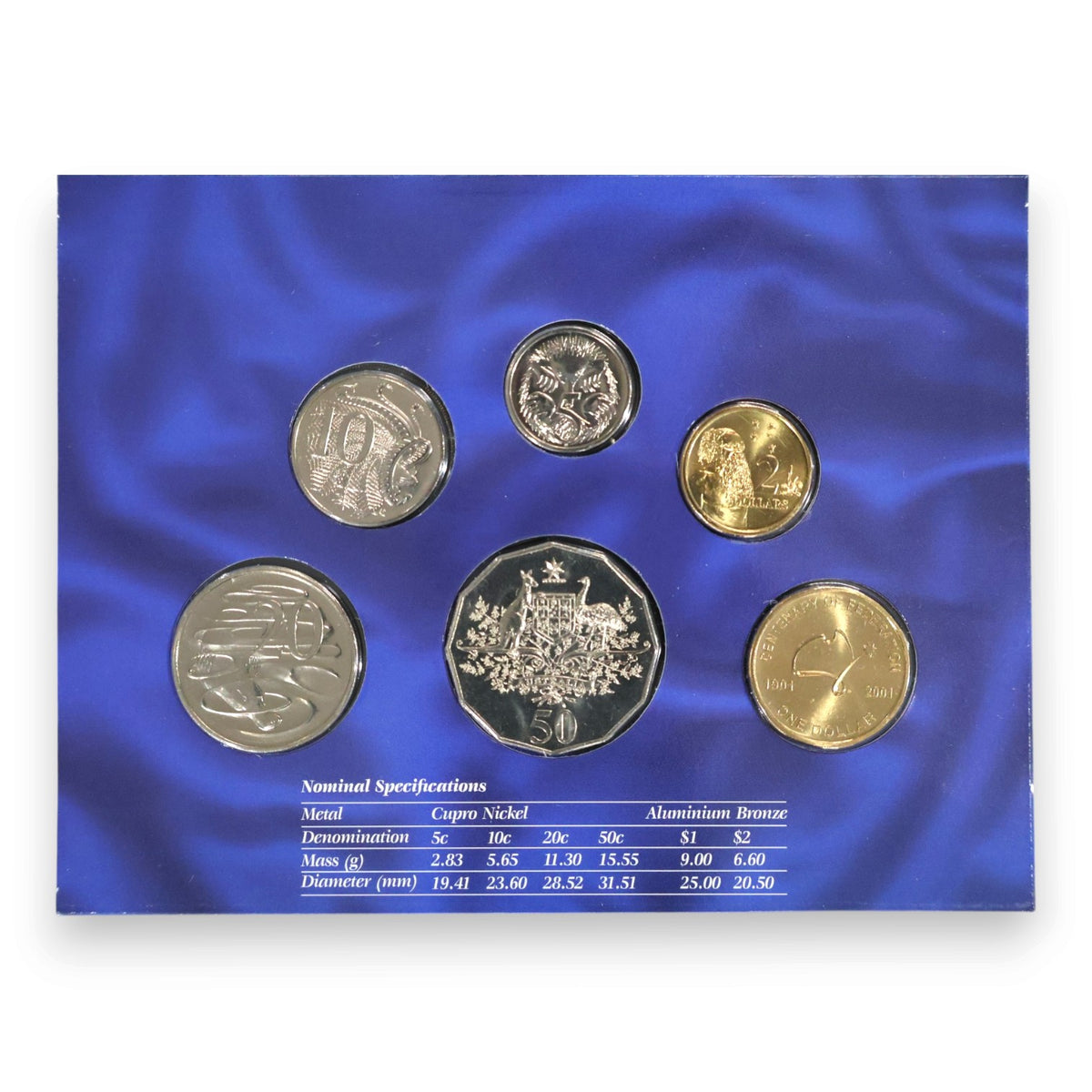 2001 Royal Australian Mint Uncirculated Coin Set - The Centenary of Federation