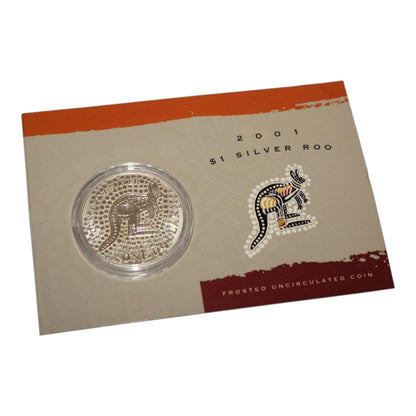 2001 $1 Coin - Silver Kangaroo - 1oz Silver Frosted Uncirculated