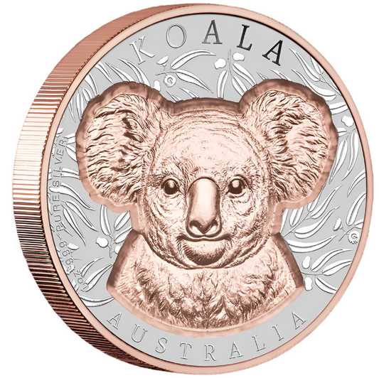 2025 Native Impressions - 1oz Silver Super Incused Rose Gold Koala Coin