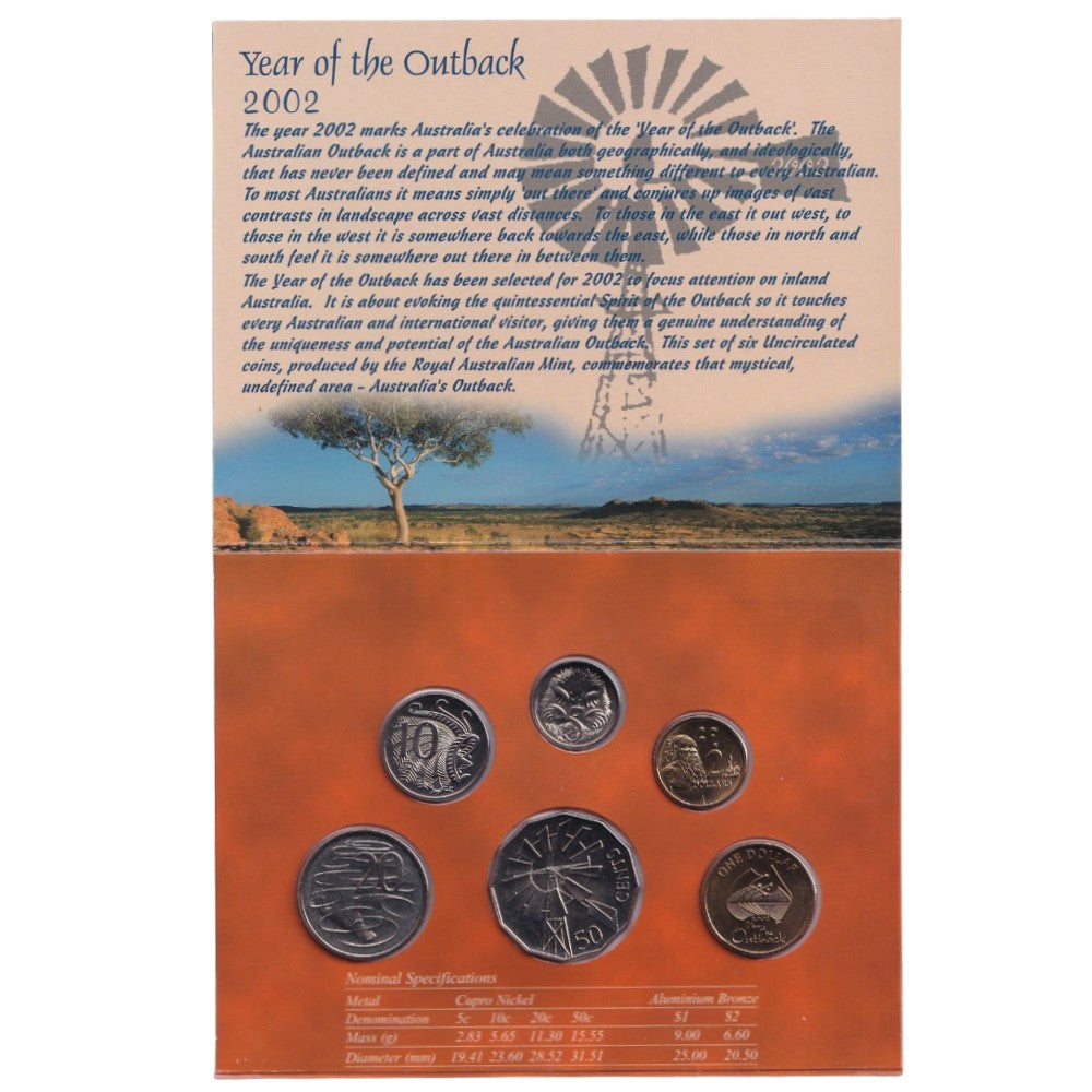 2002 Royal Australian Mint Uncirculated Coin Set - Year of the Outback