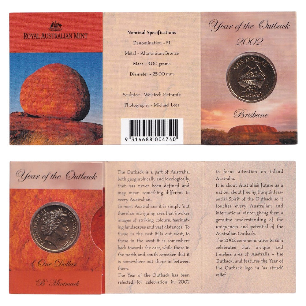 2002 $1 Coin - Year of the Outback - Multiple Mintmarks Available