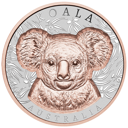 2025 Native Impressions - 1oz Silver Super Incused Rose Gold Koala Coin