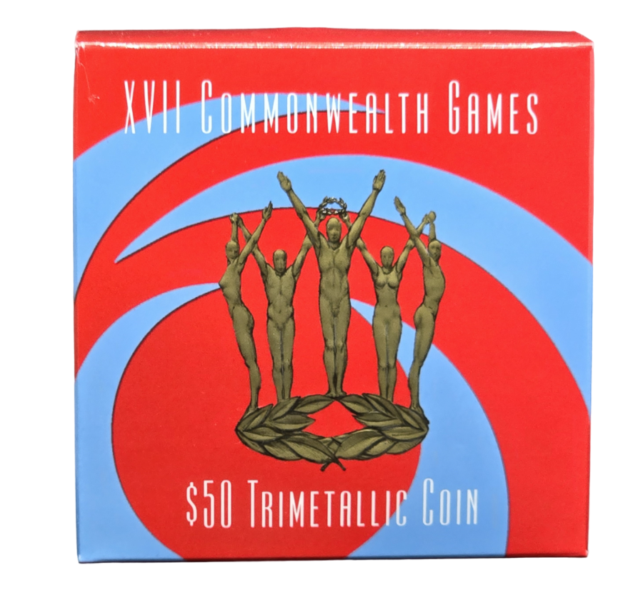 2002 $50 Tri-Metal Proof Coin - XVII Commonwealth Games Manchester