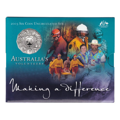 2003 Royal Australian Mint Uncirculated Coin Set - International Year of the Volunteer