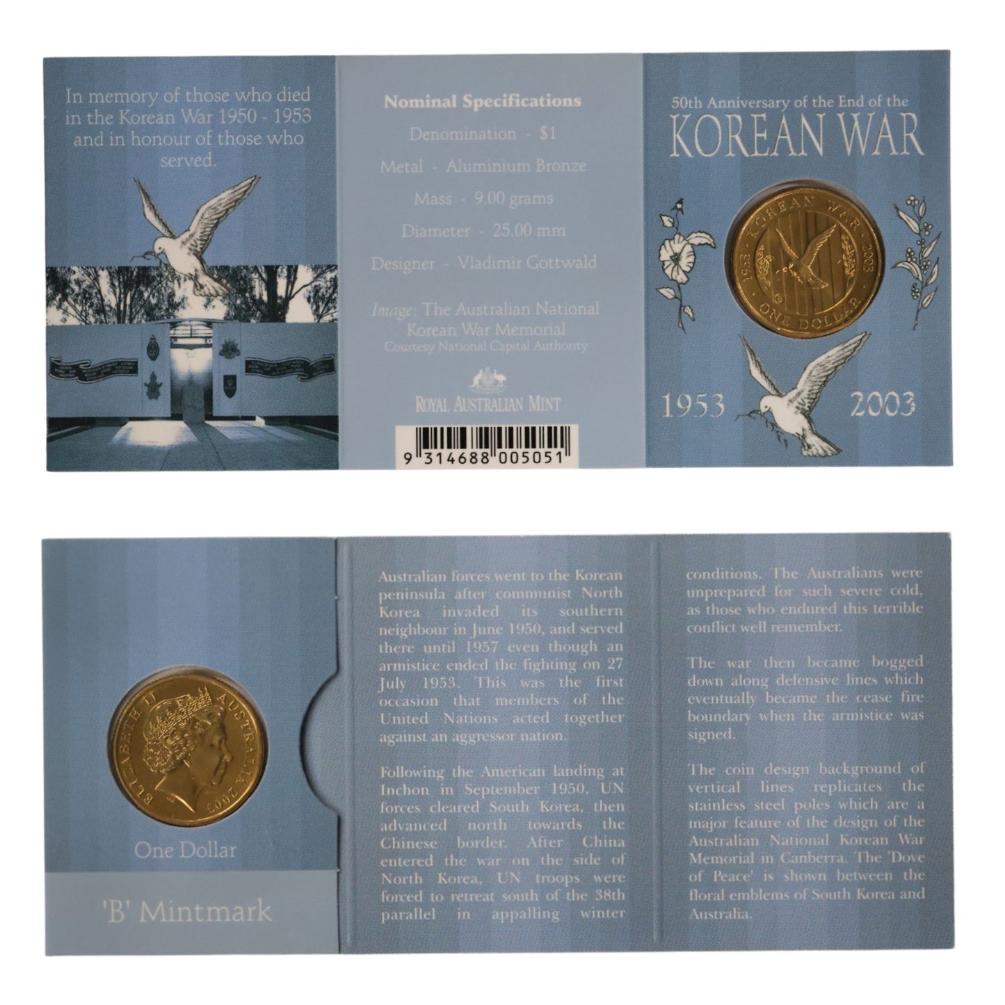 2003 $1 Coin - 50th Anniversary of the End of the Korean War