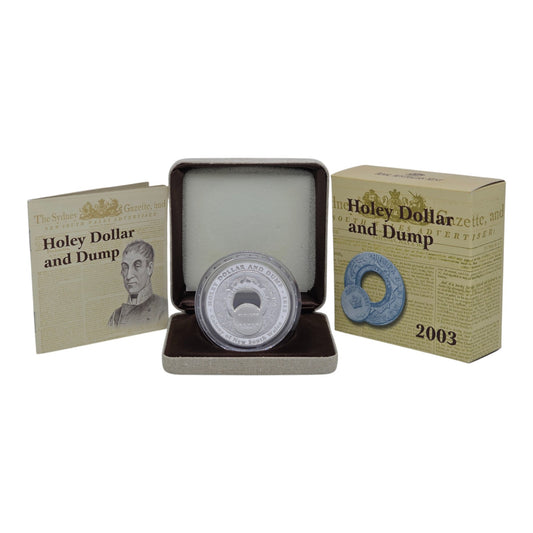 2003 $1 Coin - Subscription Silver Commemorative Dollar - Holey Dollar and Dump