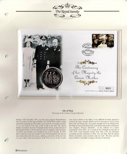 1999 The Royal Family Westminster Collection - 21 Stamp and Coin Cover Collection - The Queen Mother