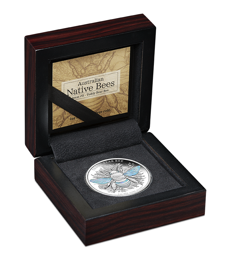 2026 Australian Native Bees - Teddy Bear Bee 1oz Silver Proof Hologram Coin