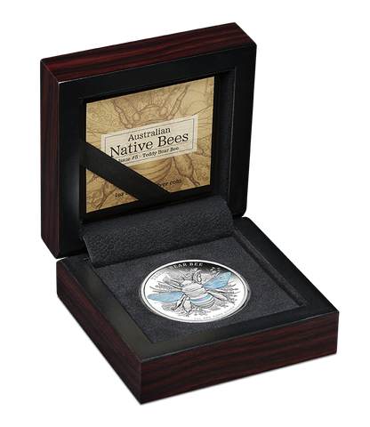 2026 Australian Native Bees - Teddy Bear Bee 1oz Silver Proof Hologram Coin