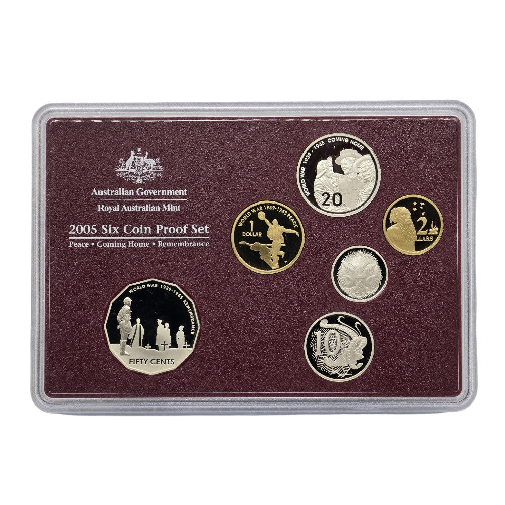 2005 Royal Australian Mint Proof Coin Set - 60th Anniversary of the End WWII