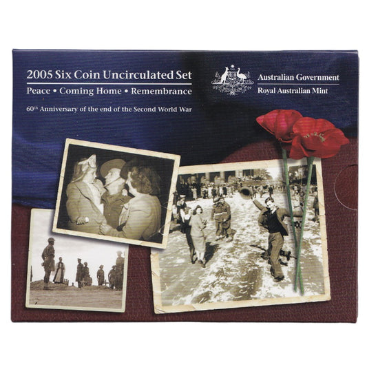 2005 Royal Australian Mint Uncirculated Coin Set - Commemorating the 60th anniversary of the end of World War 2