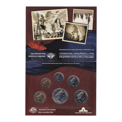 2005 Royal Australian Mint Uncirculated 6 Coin Set *Toned 50c Coin*