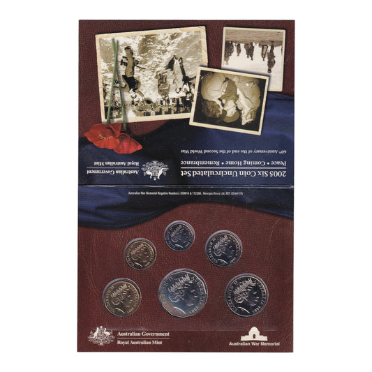 2005 Royal Australian Mint Uncirculated 6 Coin Set *Toned 50c Coin*
