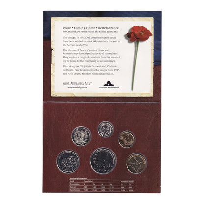 2005 Royal Australian Mint Uncirculated 6 Coin Set *Toned 50c Coin*