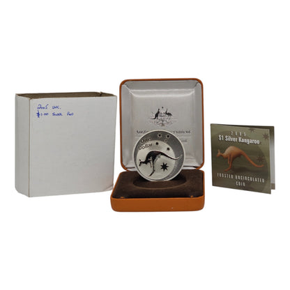 2005 $1 Coin - Silver Kangaroo - 1oz Silver Frosted Uncirculated