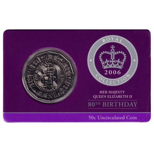 2006 50c Coin - Her Majesty Queen Elizabeth II - 80th Birthday