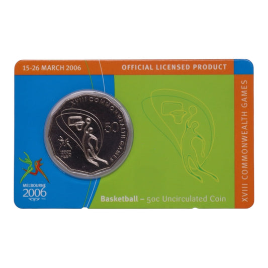 2006 50c Coin - XVIII Commonwealth Games - Basketball