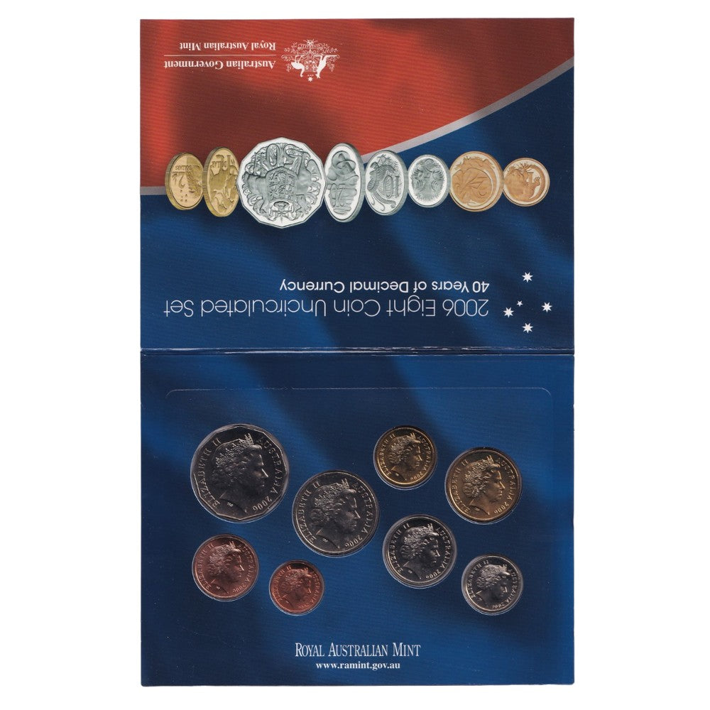 2006 Royal Australian Mint Uncirculated 8 Coin Set - 40 Years of Decimal Currency