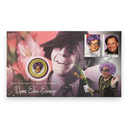 2006 Perth Mint PNC - 50th Anniversary of Barry Humphries as Dame Edna Everage