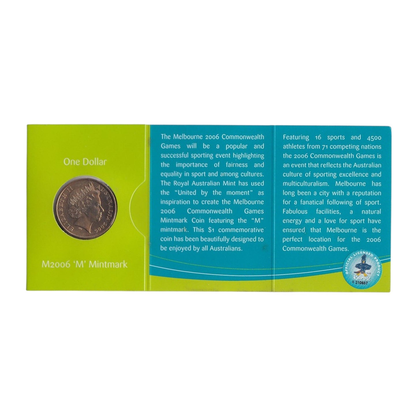 2006 $1 Coin - Melbourne Commonwealth Games - 'M' Melbourne Mintmark