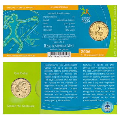 2006 $1 Coin - Melbourne Commonwealth Games - 'M' Melbourne Mintmark