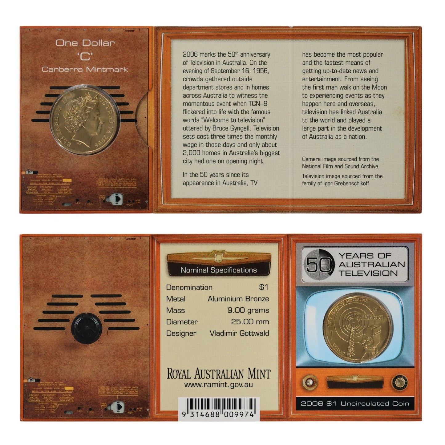 2006 $1 Coin - 50 Years of Television