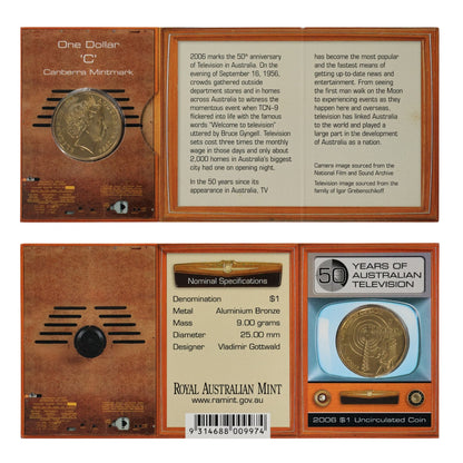 2006 $1 Coin - 50 Years of Television