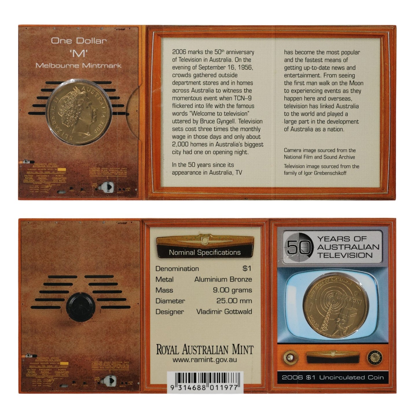 2006 $1 Coin - 50 Years of Television