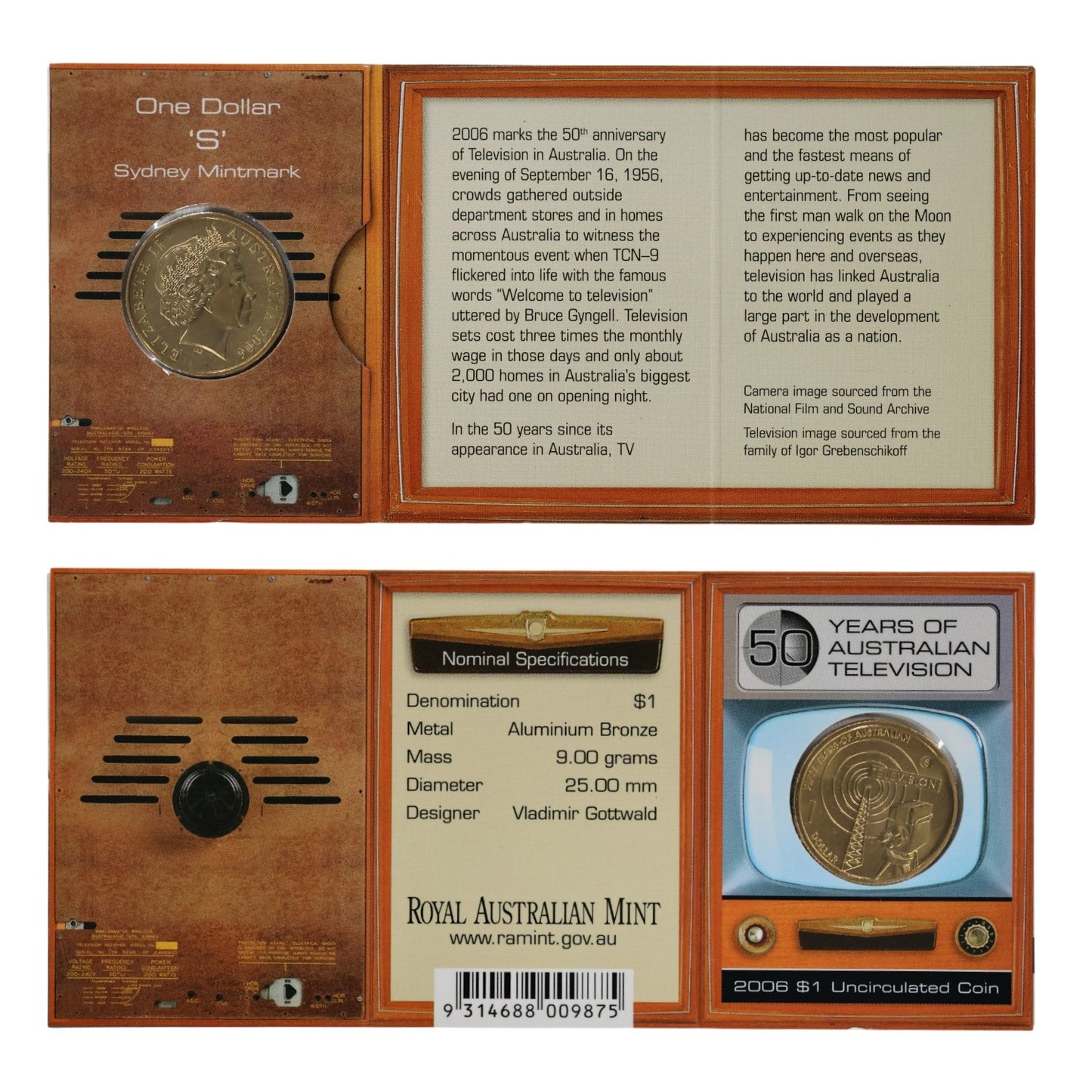 2006 $1 Coin - 50 Years of Television