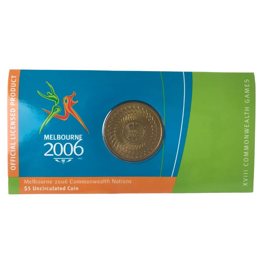 2006 $5 Coin - Melbourne 2006 Commonwealth Nations Al/Br Coin in Card