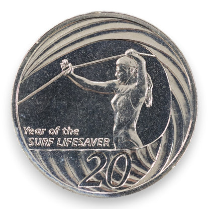 2007 20c "Year of the Surf Lifesaver" — Ex-Mint Set Specimen (Obverse Toned)