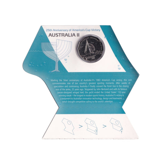 2008 50c Coin - 25th Anniversary America's Cup Victory - Australia II