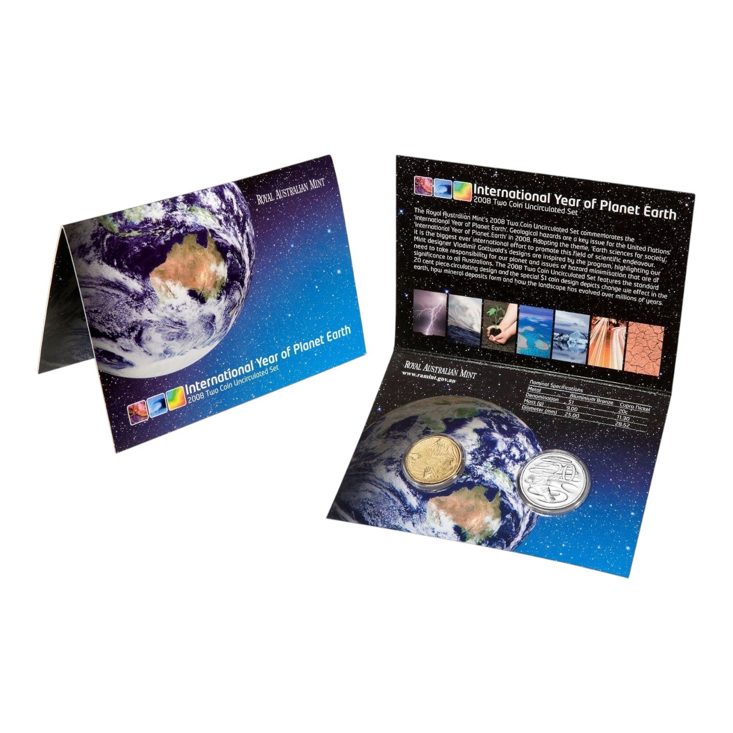 2008 Royal Australian Mint 2-Coin Uncirculated Set - International Year of Planet Earth