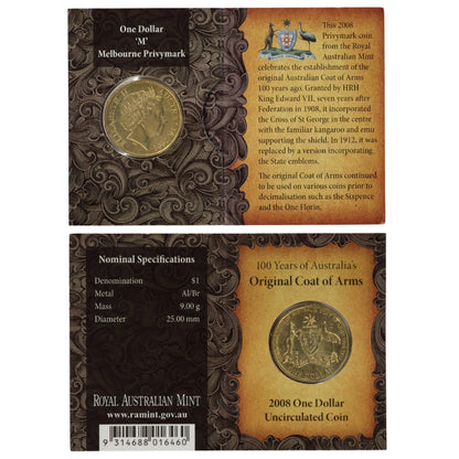 2008 $1 Coin - 100th Anniversary of the Original Coat of Arms