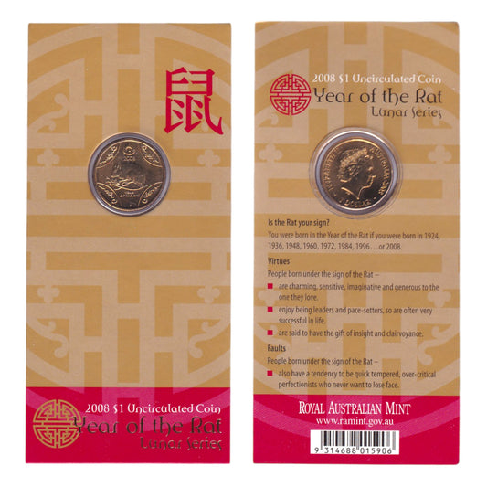 2008 $1 Coin - Year of the Rat - Lunar Series