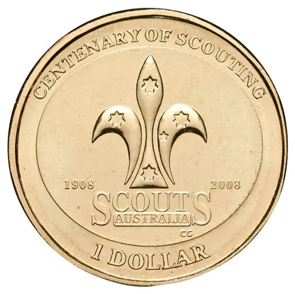 2008 Australian $1 Coin - Centenary of Scouting - Uncirculated from Royal Australian Mint Roll