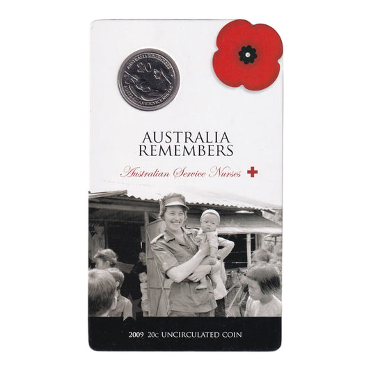 2009 20c Coin - Australia Remembers - Australian Service Nurses
