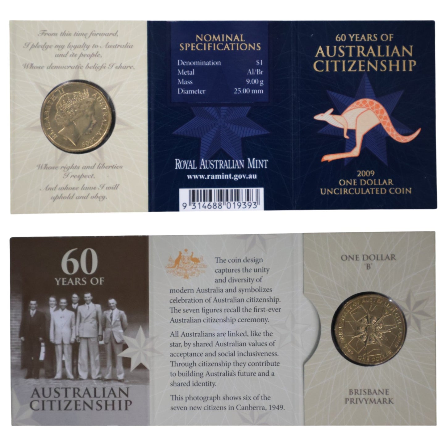 2009 $1 Coin - 60 Years of Australian Citizenship