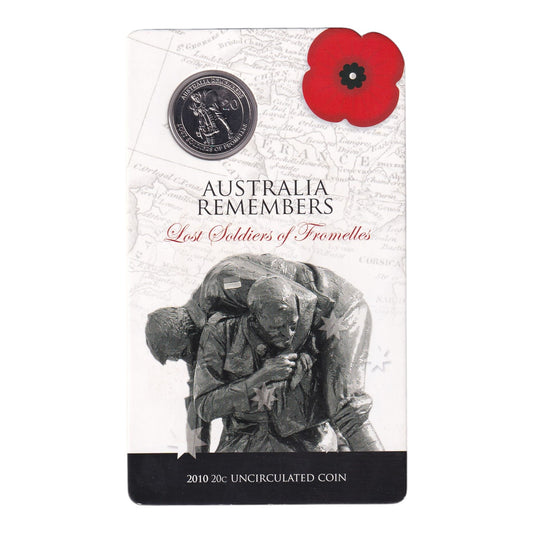 2010 20c Coin - Australia Remembers - Lost Soldiers of Fromelles