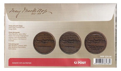 2010 PMC - Mary Mackillop 3 Medallion & Stamp Cover