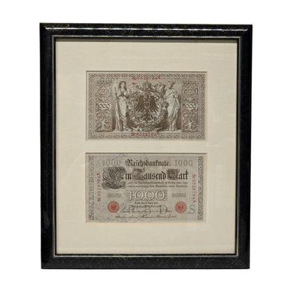 1910-1922 German Mark Notes - 100, 1000, 10000, 50000 - Framed