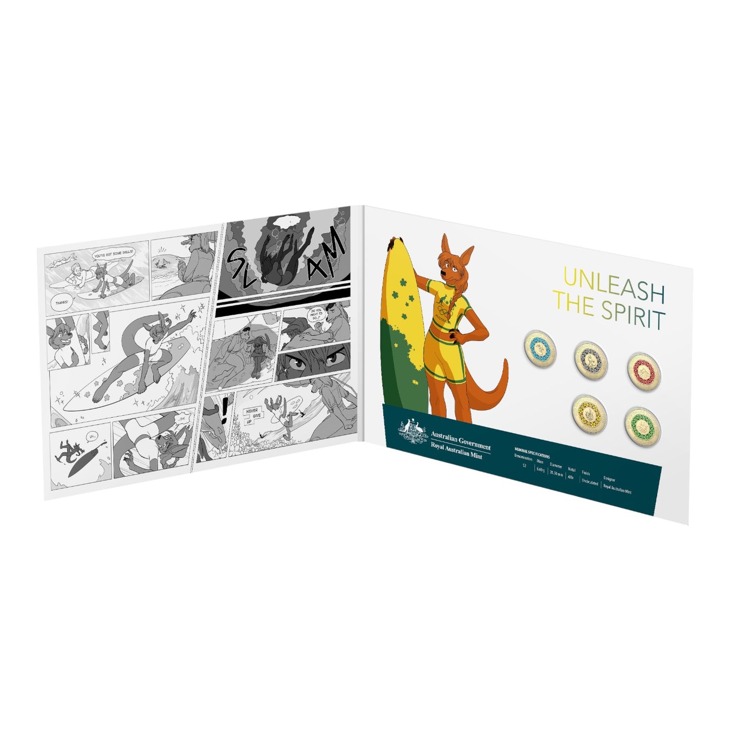 2020/2021 Tokyo Olympics $2 Al-Br Coloured Uncirculated Five-Coin Set