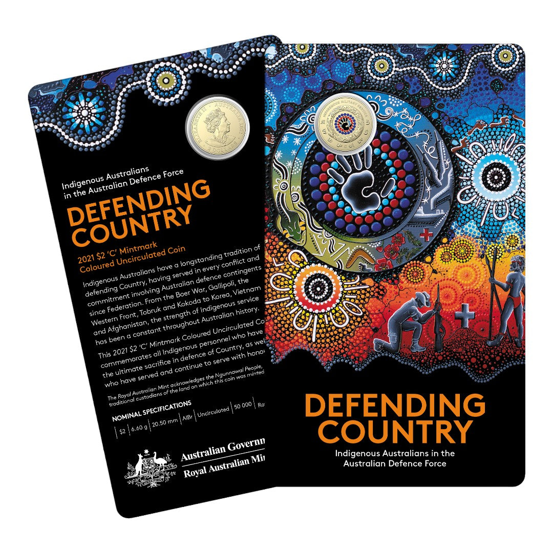 2021 $2 Coin - "Defending Country" Indigenous Military Service - 'C' Mintmark