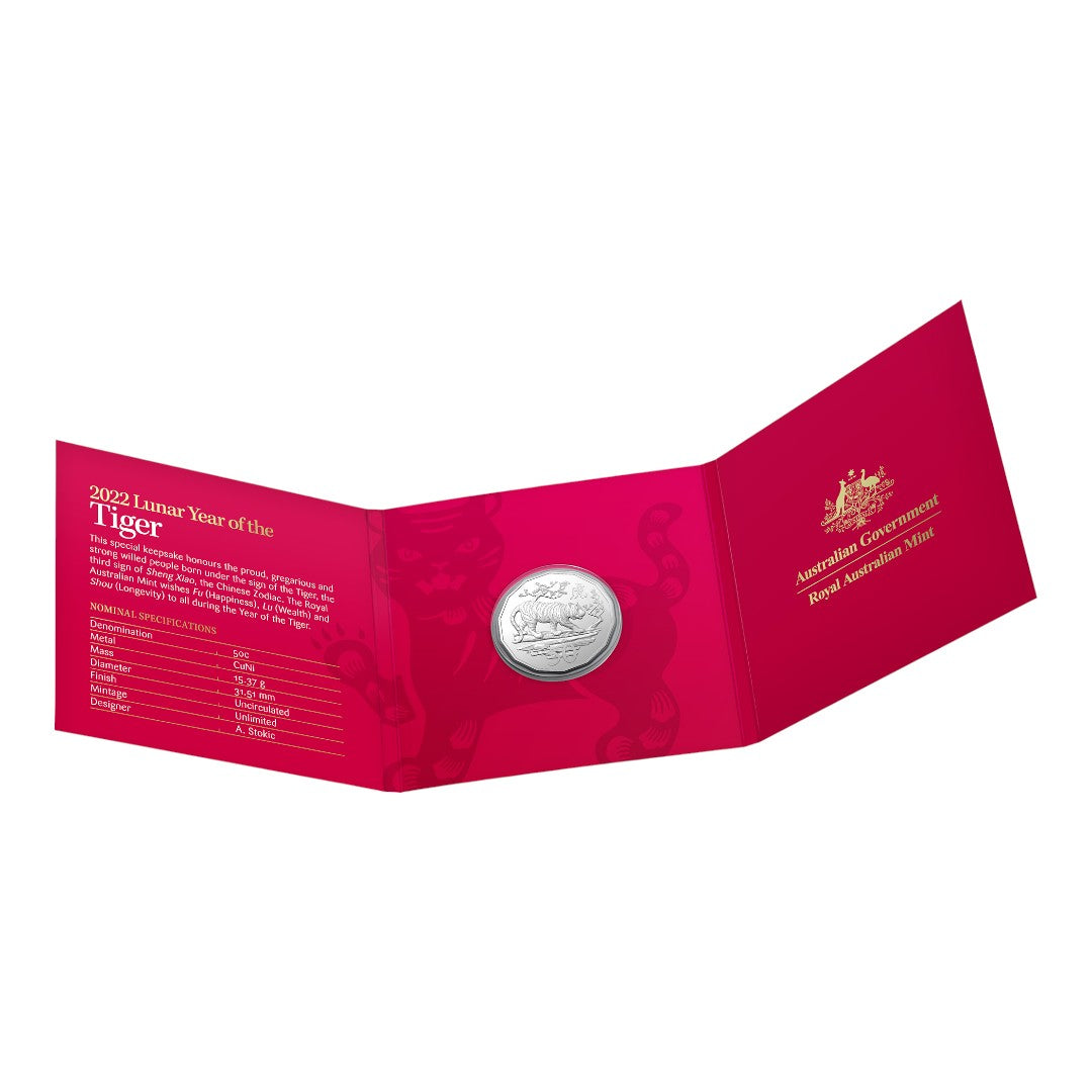 2022 50c CuNi Tetra-Decagon Uncirculated Coin - Year of the Tiger