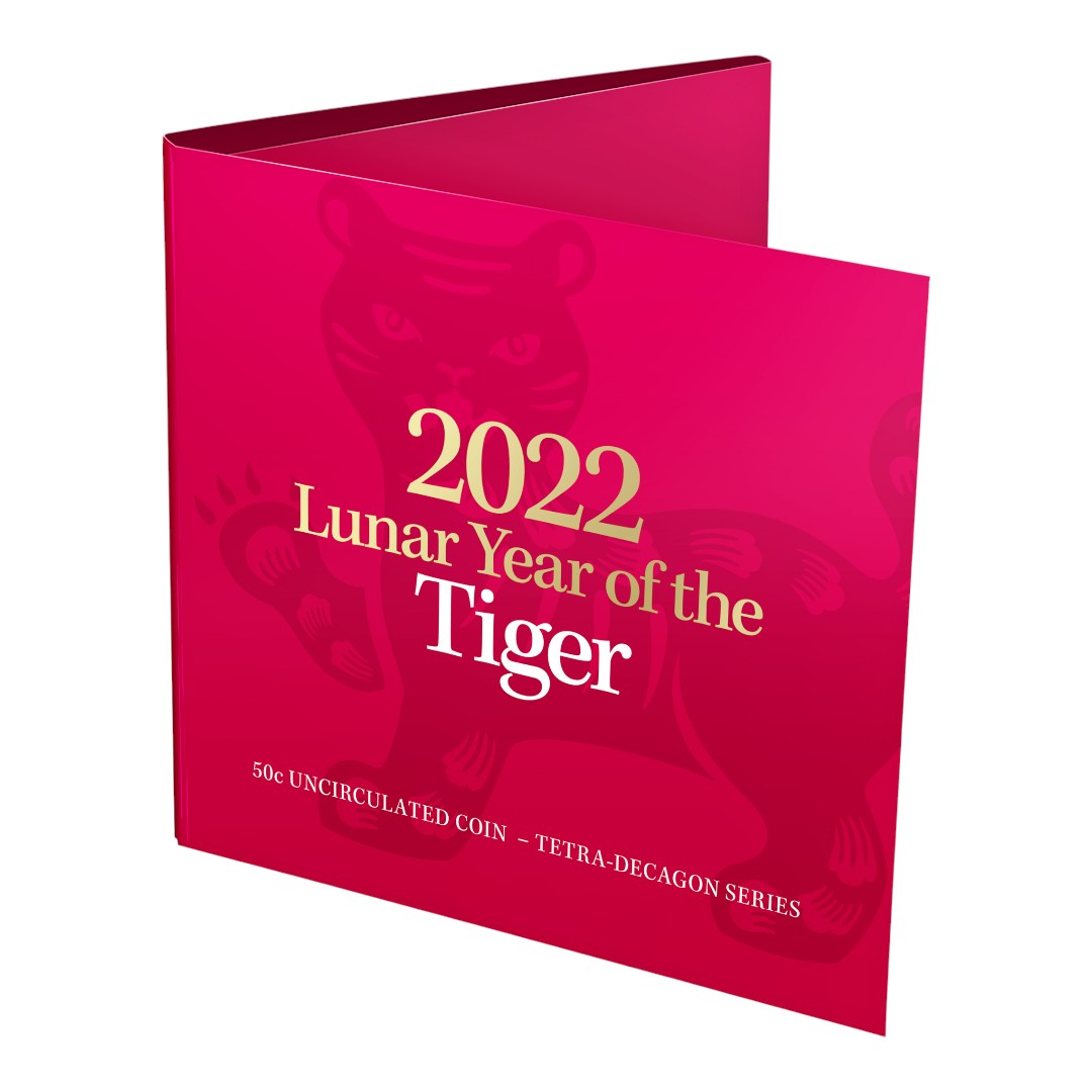 2022 50c CuNi Tetra-Decagon Uncirculated Coin - Year of the Tiger