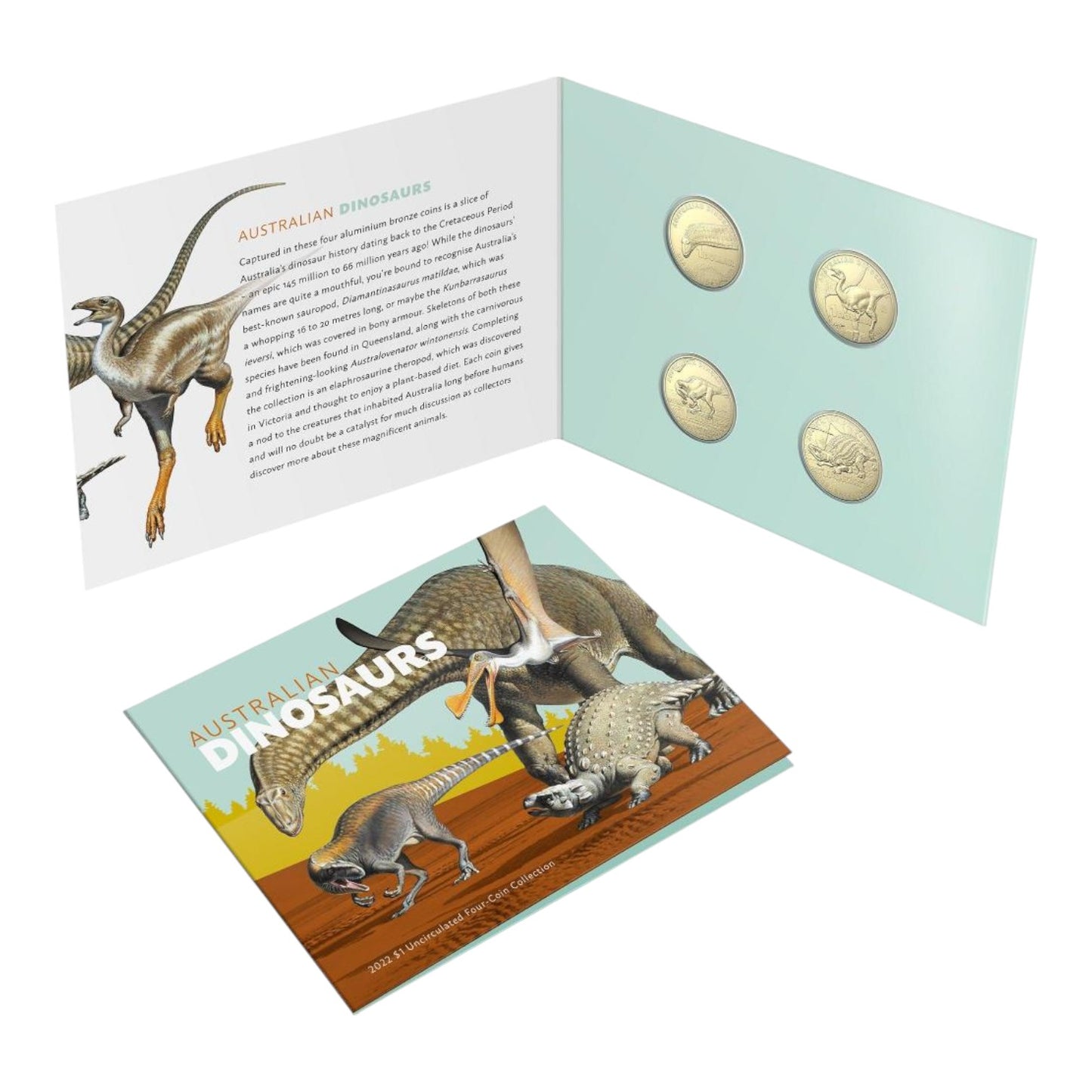 2022 $1 Uncirculated Four-Coin Collection - Australian Dinosaurs